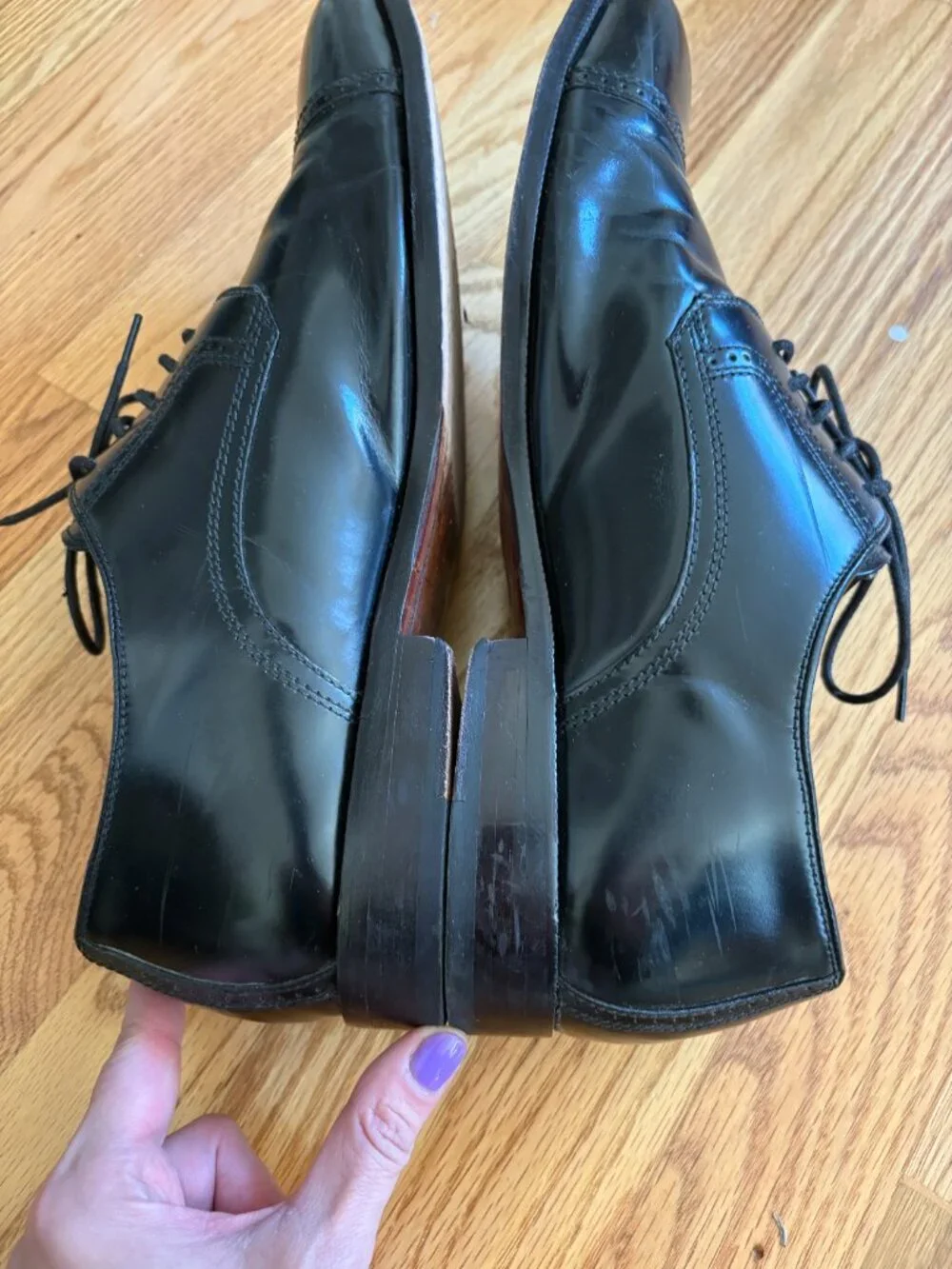 Johnston & Murphy Bradford Cap Toe Black Dress Shoes - size 13